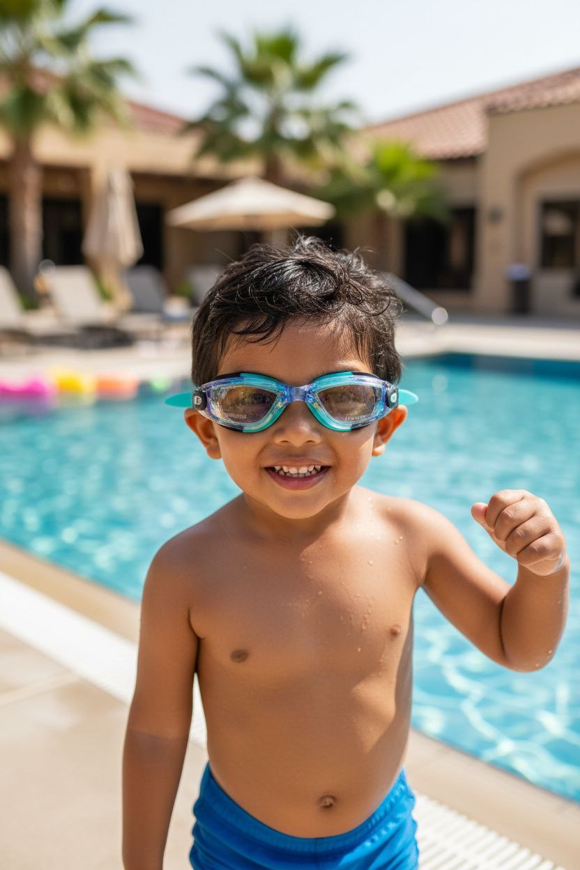 Black Blue Unisex Swimming Goggles – Clear Vision, Leak-Proof, Anti-Fog Eye Protection