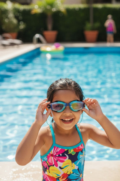 Black Blue Unisex Swimming Goggles – Clear Vision, Leak-Proof, Anti-Fog Eye Protection