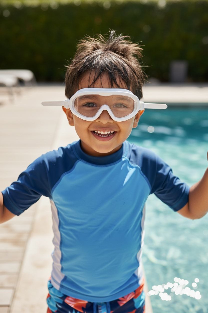 White Unisex Swimming Goggles With Ear Plugs – Clear Vision, Leak-Proof, Anti-Fog Eye Protection