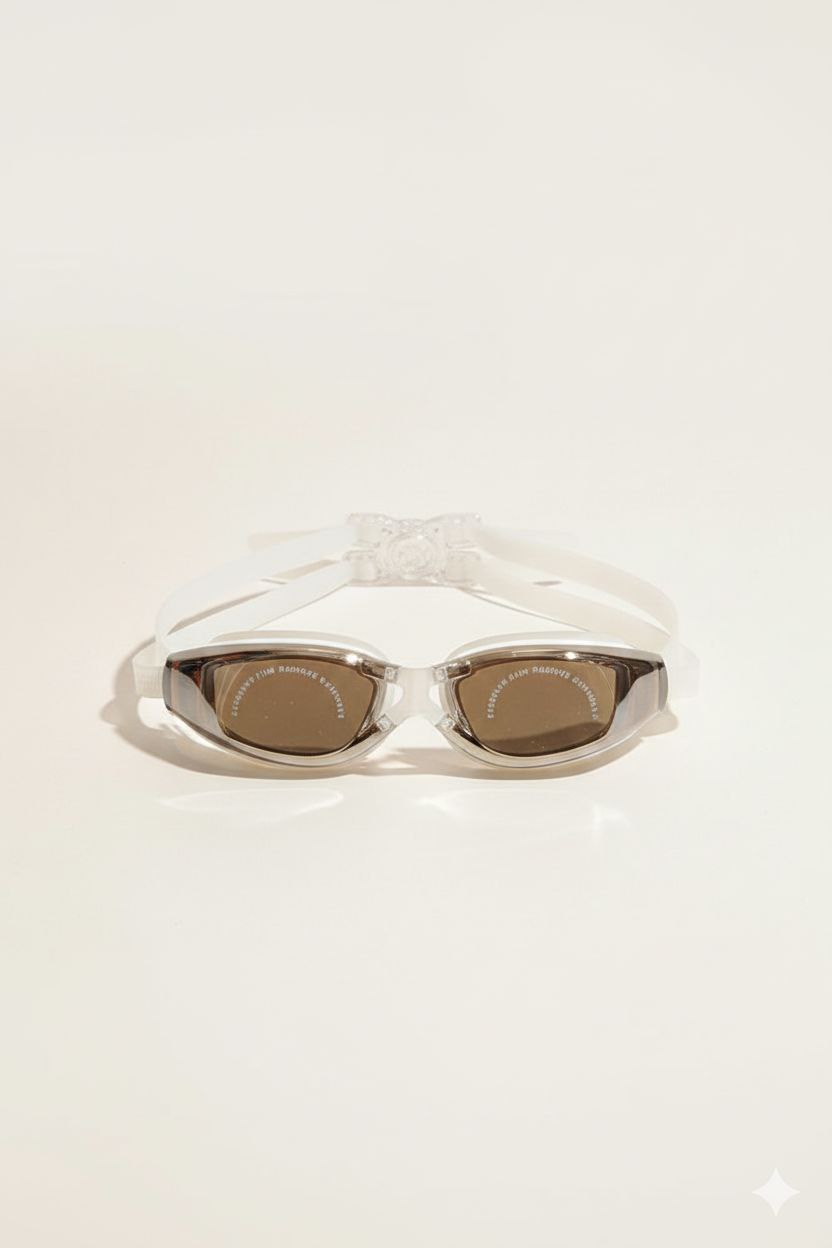 Black White Unisex Swimming Goggles – Clear Vision, Leak-Proof, Anti-Fog Eye Protection