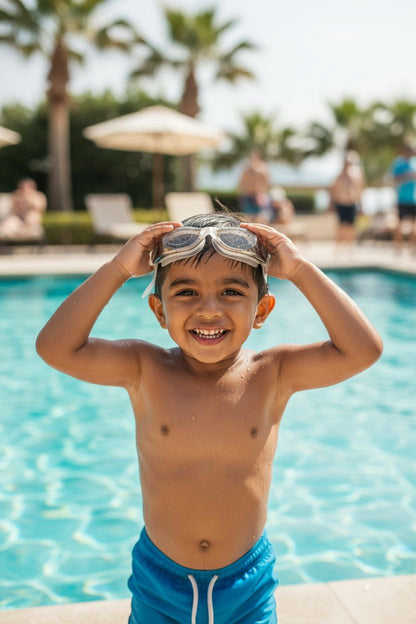 Black White Unisex Swimming Goggles – Clear Vision, Leak-Proof, Anti-Fog Eye Protection