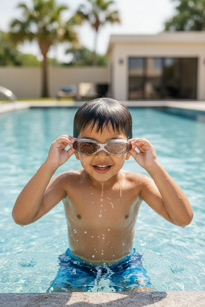 Black White Unisex Swimming Goggles – Clear Vision, Leak-Proof, Anti-Fog Eye Protection