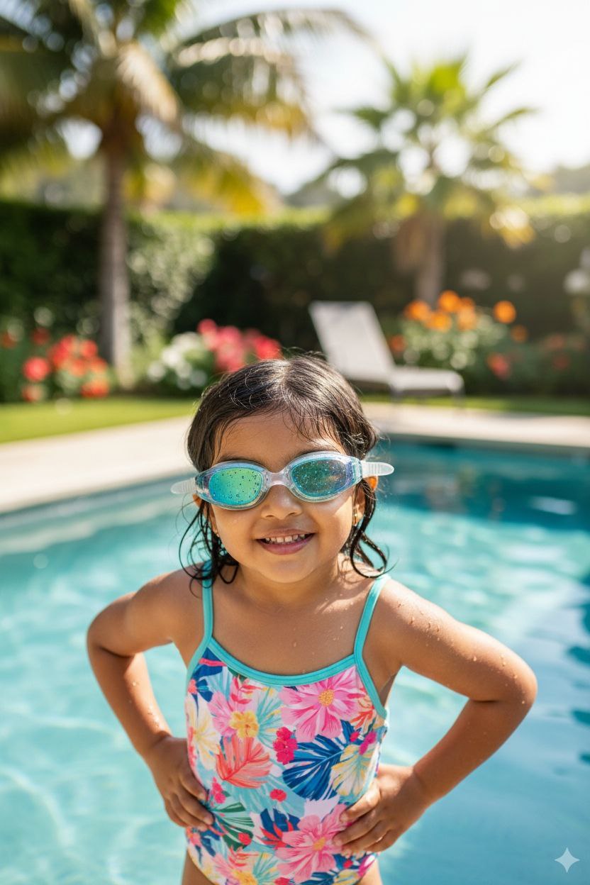 Blue White Unisex Swimming Goggles – Clear Vision, Leak-Proof, Anti-Fog Eye Protection