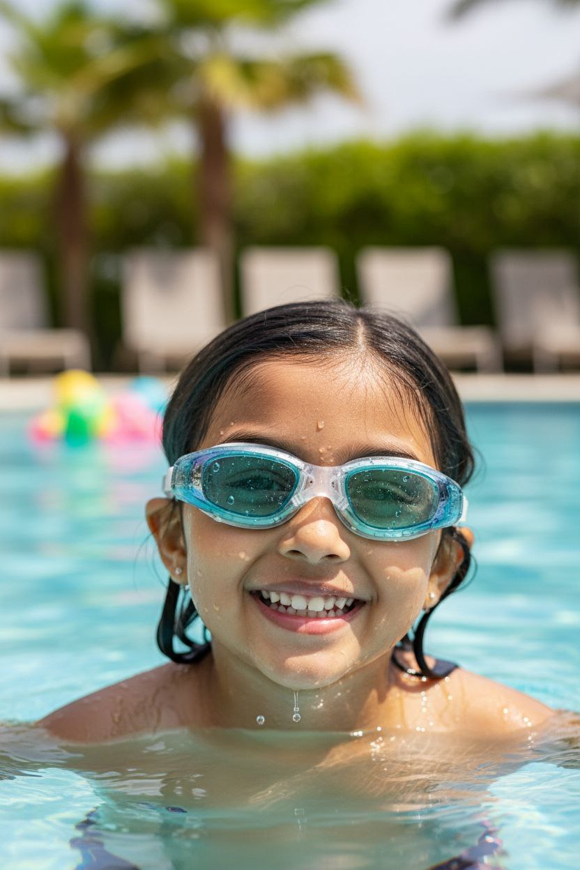 Blue White Unisex Swimming Goggles – Clear Vision, Leak-Proof, Anti-Fog Eye Protection