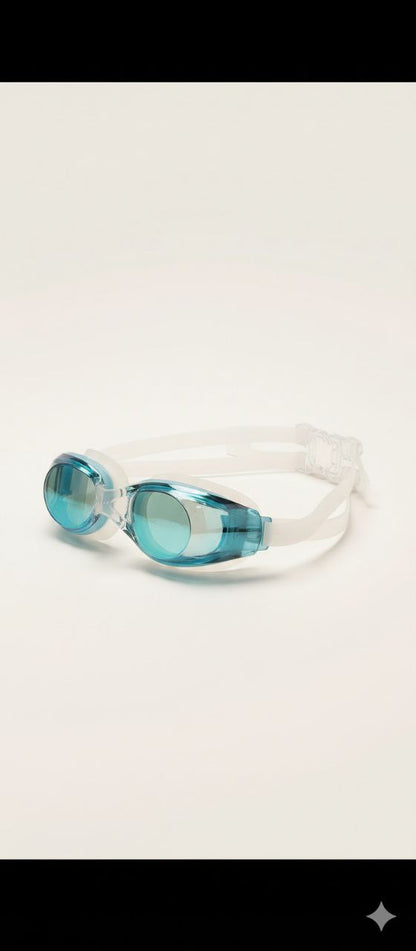 Blue White Unisex Swimming Goggles – Clear Vision, Leak-Proof, Anti-Fog Eye Protection