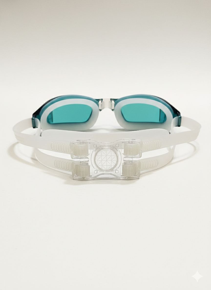 Blue White Unisex Swimming Goggles – Clear Vision, Leak-Proof, Anti-Fog Eye Protection