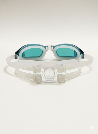 Blue White Unisex Swimming Goggles – Clear Vision, Leak-Proof, Anti-Fog Eye Protection