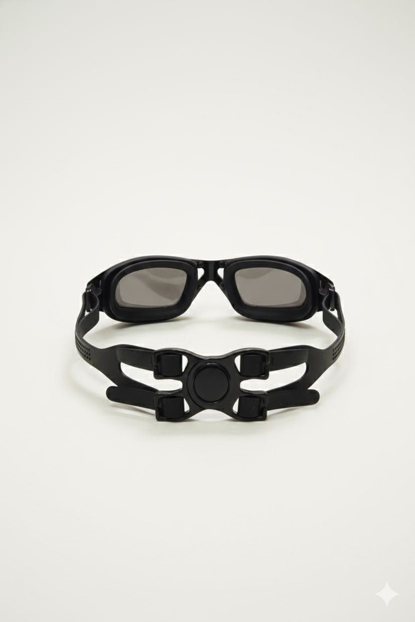 Black Unisex Swimming Goggles With Ear Plugs – Clear Vision, Leak-Proof, Anti-Fog Eye Protection