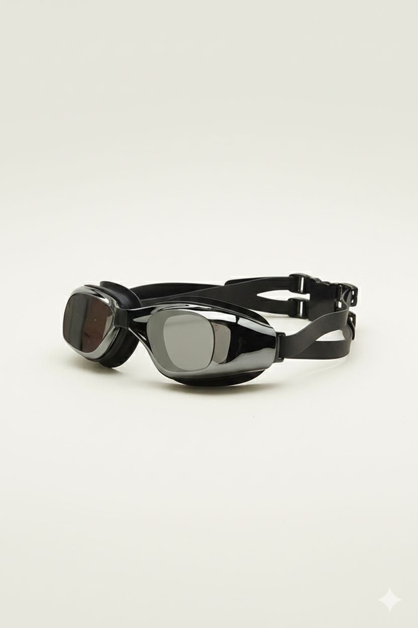 Black Unisex Swimming Goggles With Ear Plugs – Clear Vision, Leak-Proof, Anti-Fog Eye Protection