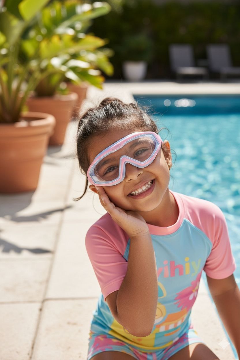 Pink Blue Unisex Swimming Goggles – Clear Vision, Leak-Proof, Anti-Fog Eye Protection