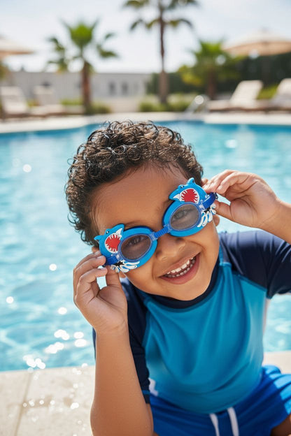 Blue Shark Unisex Swimming Goggles – Clear Vision, Leak-Proof, Anti-Fog Eye Protection