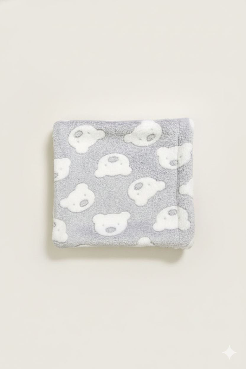 Grey Teddy Ultra-Soft Infant Blanket – Cozy & Gentle for Newborns