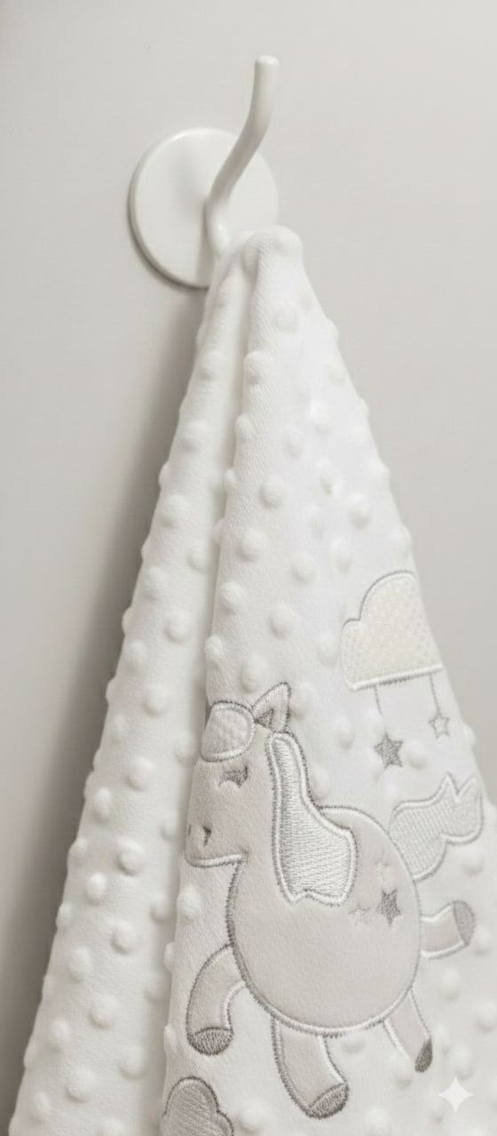 White Grey Unicorn Patchwork Ultra-Soft Infant Blanket – Cozy & Gentle for Newborns