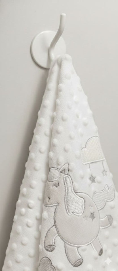 White Grey Unicorn Patchwork Ultra-Soft Infant Blanket – Cozy & Gentle for Newborns