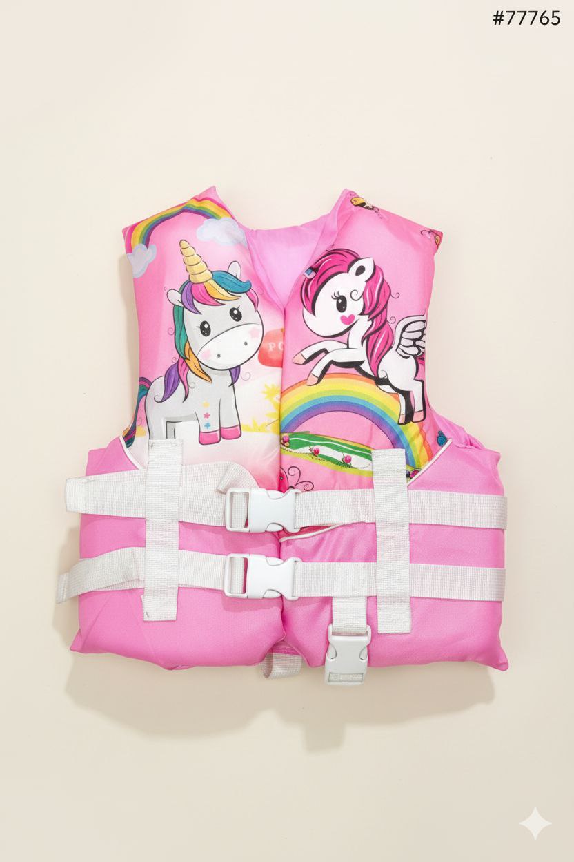 Pink Unicorn Printed Safety Life Jacket – Lightweight Swim Vest