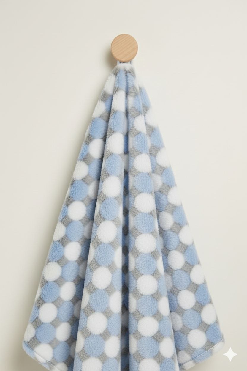 Blue White Grey Ultra-Soft Infant Blanket – Cozy & Gentle for Newborns