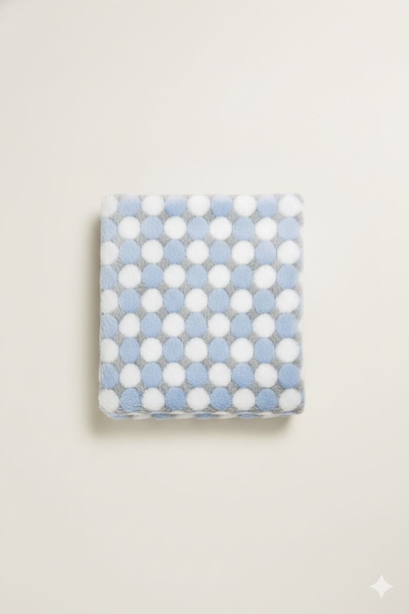 Blue White Grey Ultra-Soft Infant Blanket – Cozy & Gentle for Newborns