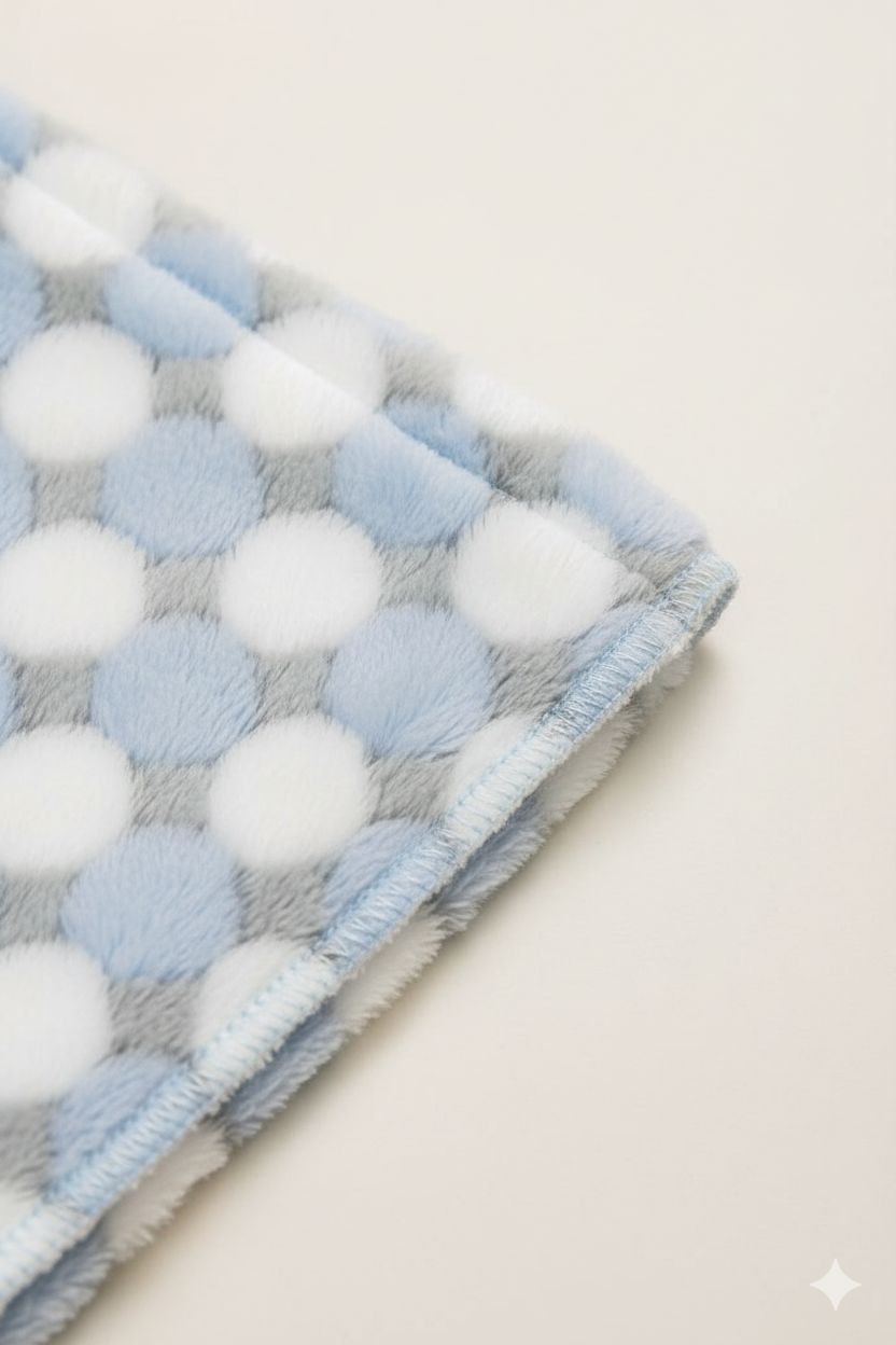 Blue White Grey Ultra-Soft Infant Blanket – Cozy & Gentle for Newborns