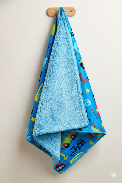 Blue Multi colour Car Print Ultra-Soft Infant Blanket – Cozy & Gentle for Newborns