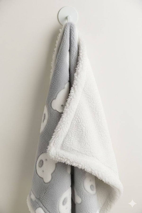 Grey Teddy Ultra-Soft Infant Blanket – Cozy & Gentle for Newborns