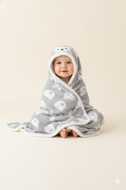 Grey Teddy Ultra-Soft Infant Blanket – Cozy & Gentle for Newborns