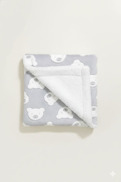 Grey Teddy Ultra-Soft Infant Blanket – Cozy & Gentle for Newborns