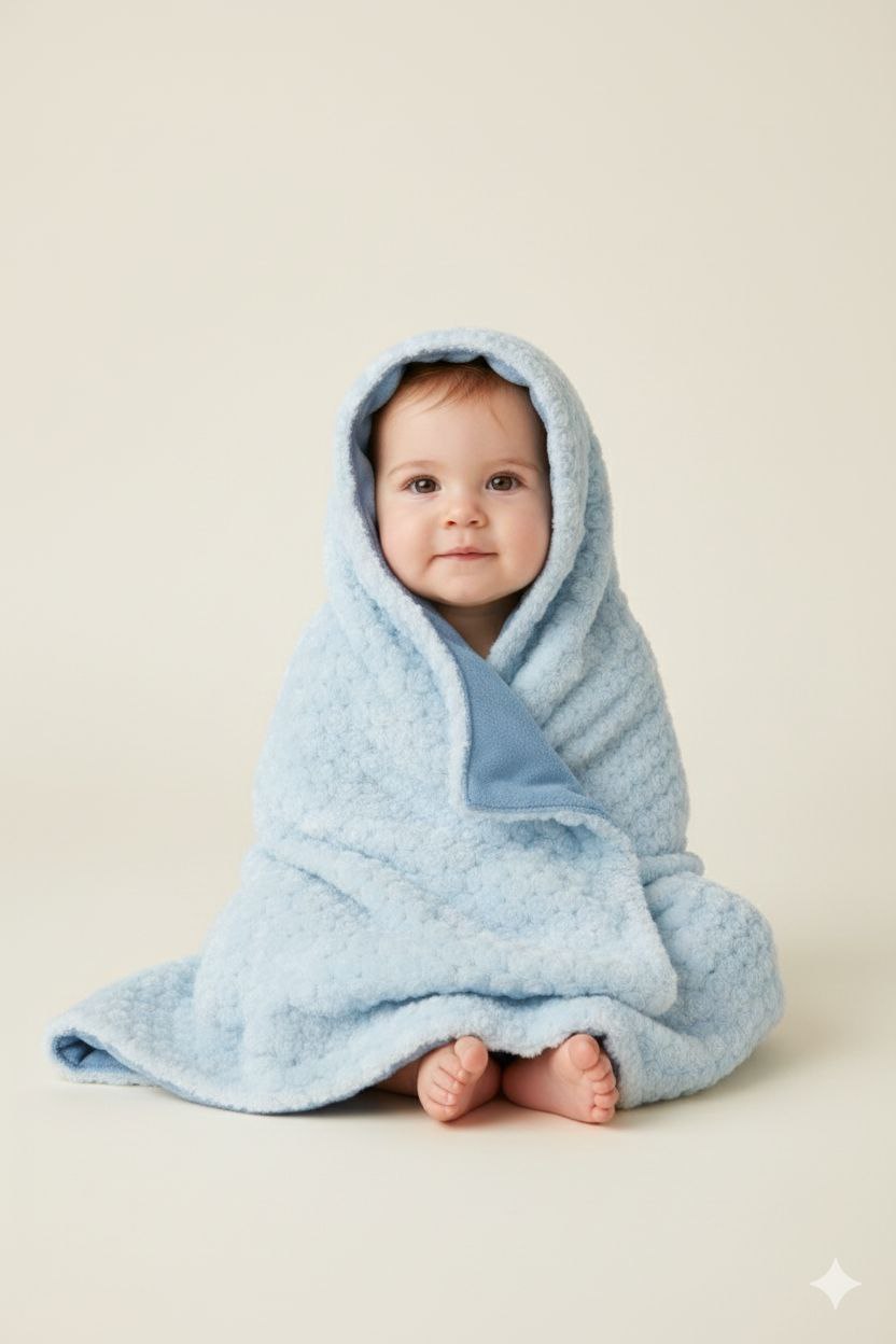 Blue Furry Ultra-Soft Infant Blanket – Cozy & Gentle for Newborns