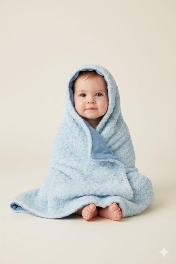 Blue Furry Ultra-Soft Infant Blanket – Cozy & Gentle for Newborns
