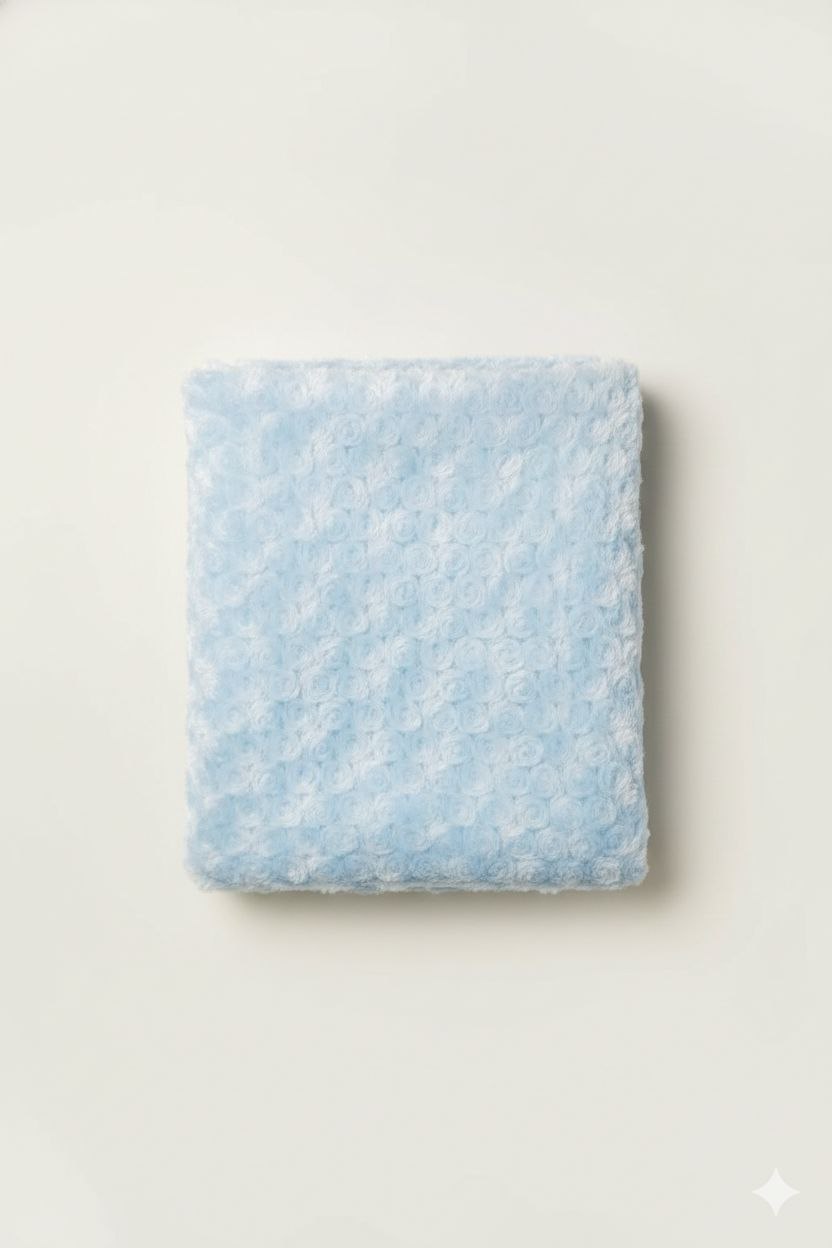 Blue Furry Ultra-Soft Infant Blanket – Cozy & Gentle for Newborns