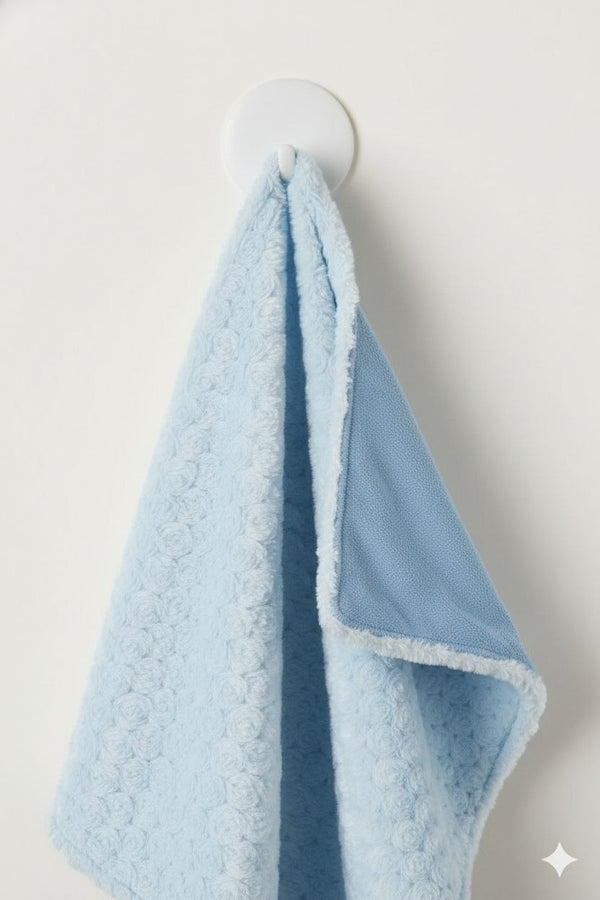 Blue Furry Ultra-Soft Infant Blanket – Cozy & Gentle for Newborns