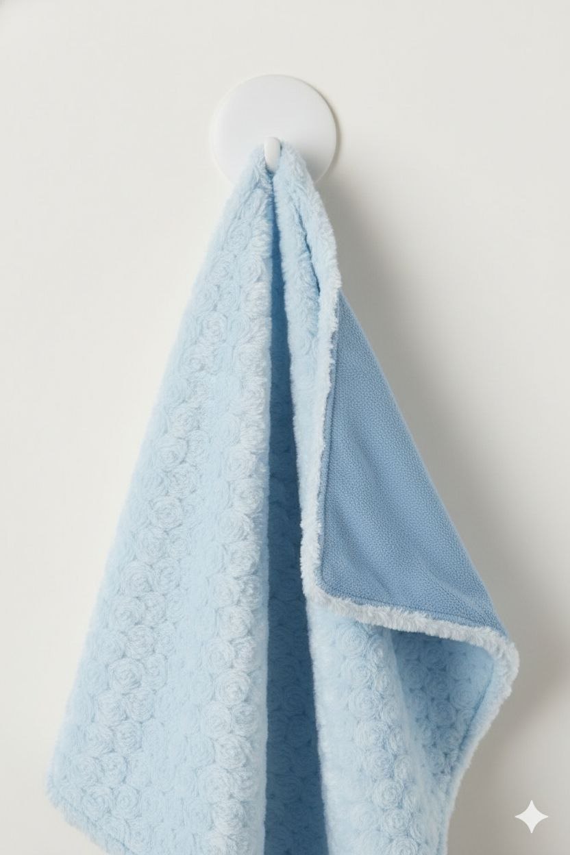 Blue Furry Ultra-Soft Infant Blanket – Cozy & Gentle for Newborns