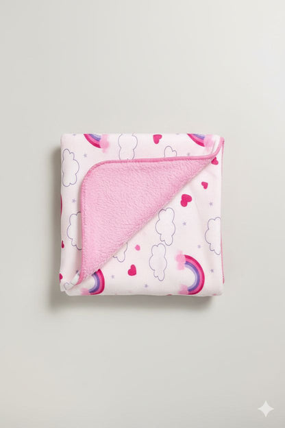 Pink Rainbow Print Ultra-Soft Infant Blanket – Cozy & Gentle for Newborns