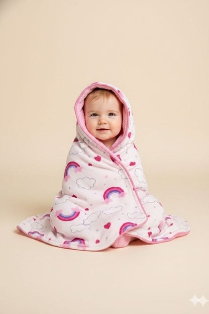 Pink Rainbow Print Ultra-Soft Infant Blanket – Cozy & Gentle for Newborns