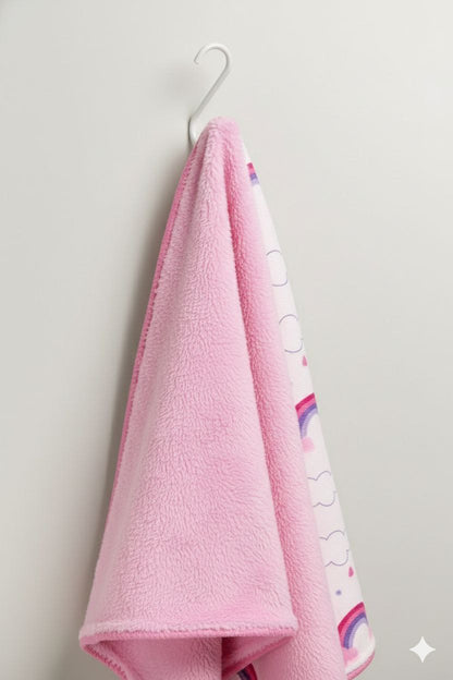 Pink Rainbow Print Ultra-Soft Infant Blanket – Cozy & Gentle for Newborns