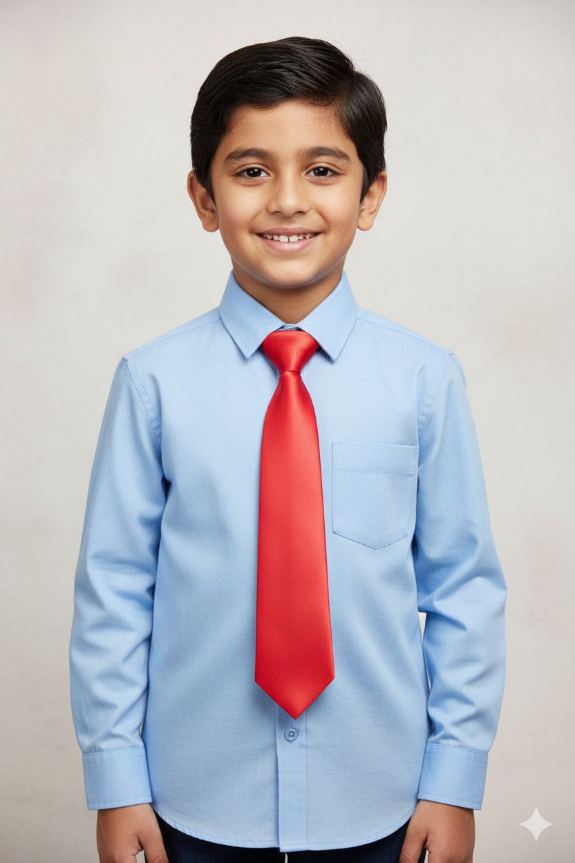 Red Ready to Use Tie – Easy Wear Formal Accessory for Boys