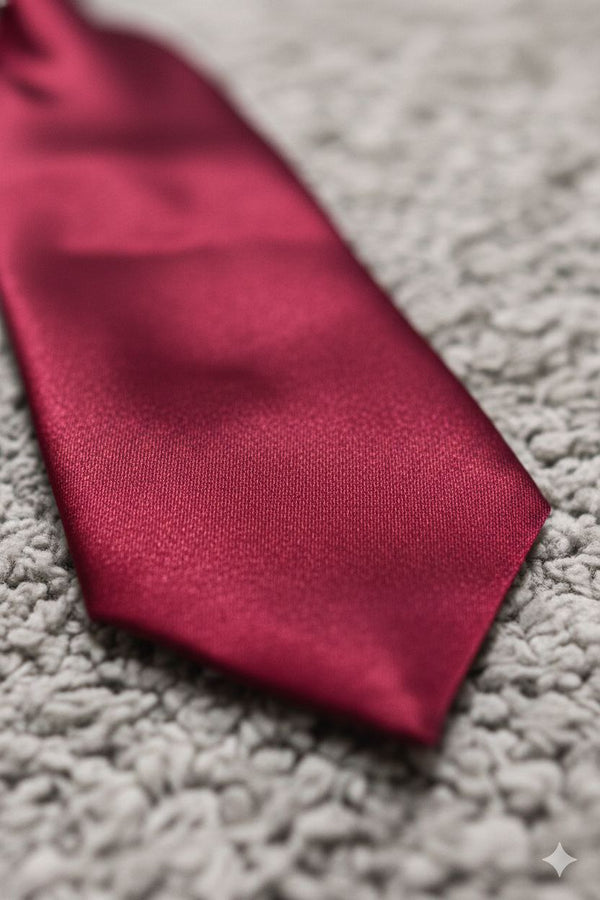 Mehroon / Dark Red Ready to Use Tie – Easy Wear Formal Accessory for Boys