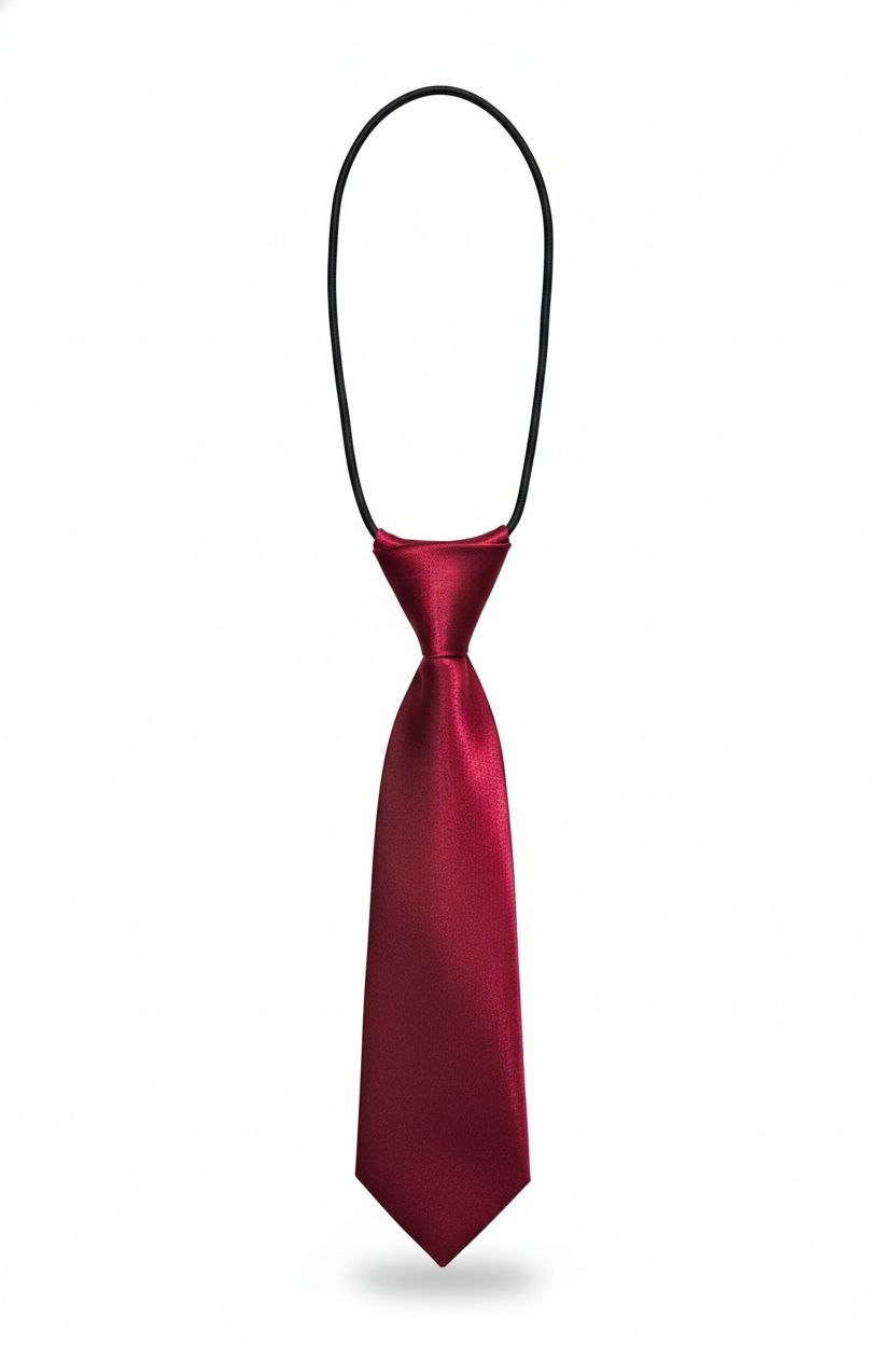 Mehroon / Dark Red Ready to Use Tie – Easy Wear Formal Accessory for Boys