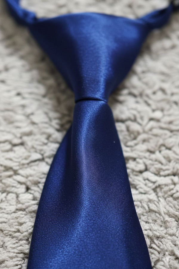 Blue Red Ready to Use Tie – Easy Wear Formal Accessory for Boys