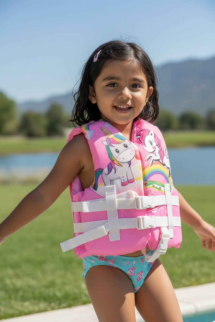 Pink Unicorn Printed Safety Life Jacket – Lightweight Swim Vest
