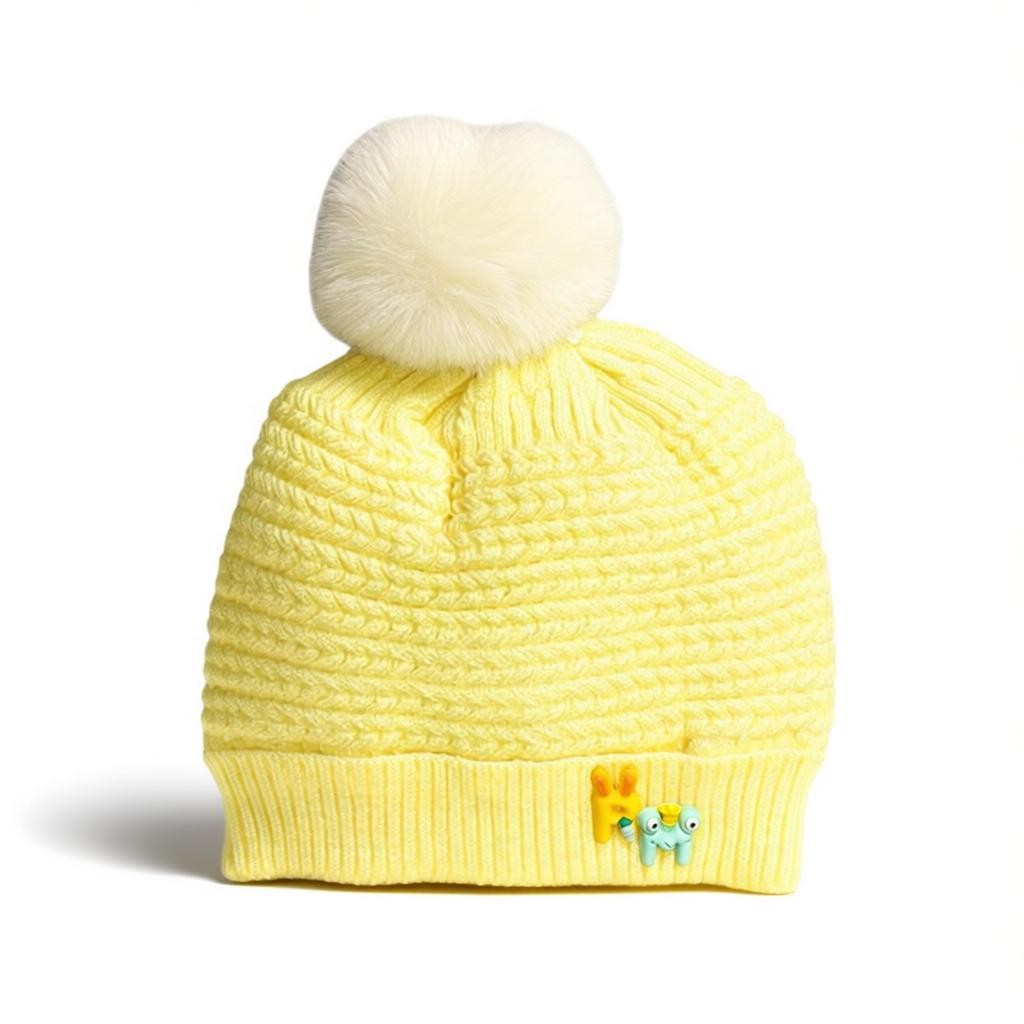 Soft Knitted Yellow Baby Beanie – Warm & Cute