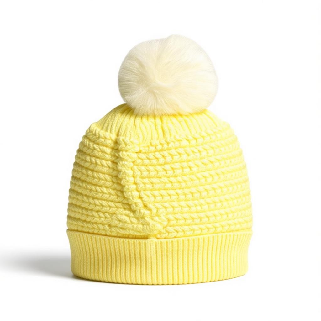 Soft Knitted Yellow Baby Beanie – Warm & Cute