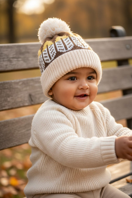 Unisex Children’s Winter Beanie – Warm Knitted Cap with Pom-Pom