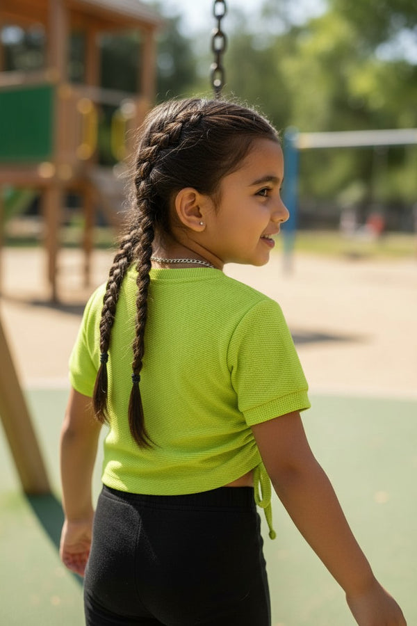 Girls Green WAUG Embellished Top – Stylish Casual Wear