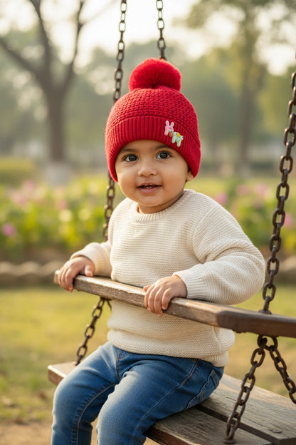Soft Knitted Yellow Baby Beanie – Warm & Cute