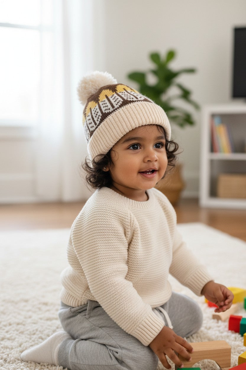 Unisex Children’s Winter Beanie – Warm Knitted Cap with Pom-Pom